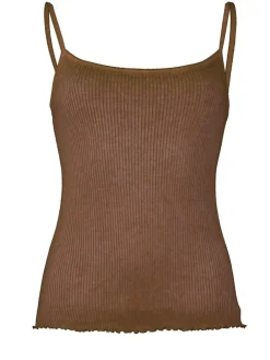 100% Bio Baumwolle Träger-Top ARIA S/S gerippt Pflanzenfarbe von Madiva