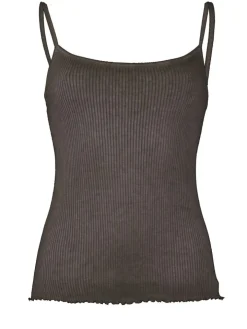 100% Bio Baumwolle Träger-Top ARIA S/S gerippt Pflanzenfarbe von Madiva