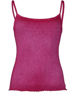 100% Bio Baumwolle Träger-Top ARIA S/S gerippt Pflanzenfarbe Madiva Ecofuture®