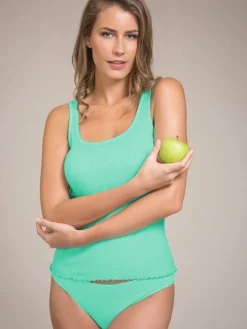 100% Bio Baumwolle Unterhemd ARIA S/L gerippt Pflanzenfarbe Madiva Ecofuture®