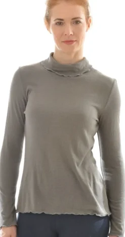 100% Bio Bouretteseide ROLLKRAGEN SHIRT uni von Alkena