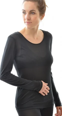 100% Bio-Seide LANGARM SHIRT uni von Alkena