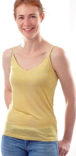 100% Bio-Seide SPAGHETTI-TOP bedruckt fein von Alkena