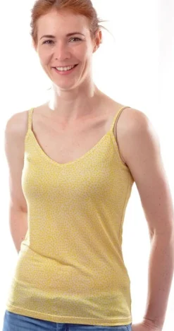 100% Bio-Seide SPAGHETTI-TOP bedruckt zart von Alkena