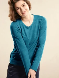 100% Bouretteseide RUNDHALS SHIRT uni Kokon Zwo