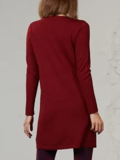 100% Merinowolle kbT Feinstrick Long-Tunika von Kokon Zwo