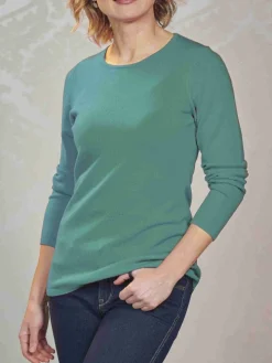 100% Merinowolle kbT Feinstrick Long-Pullover von Kokon Zwo