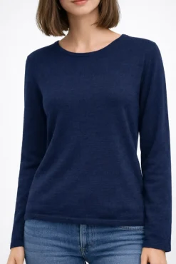 100% Merinowolle kbT Feinstrick Pullover uni Kokon Zwo