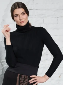 100% Merinowolle kbT Rippstrick Rollkragen Pullover von Kokon Zwo