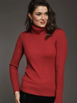 100% Merinowolle kbT Rippstrick Rollkragen Pullover Kokon Zwo