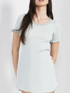 70% Seide 30% Baumwolle Kurzarm Nachthemd RIPP von Eva B. Bitzer