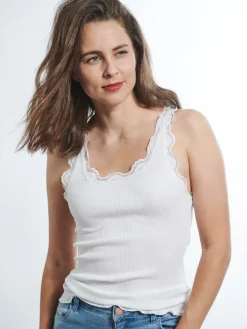 70% Seide 30% Bio-Baumwolle kbA TRÄGERTOP RIPP Kokon Zwo