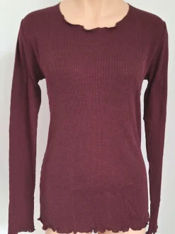 55% Seide 45% Wolle LANGARM SHIRT gerippt von Alkena