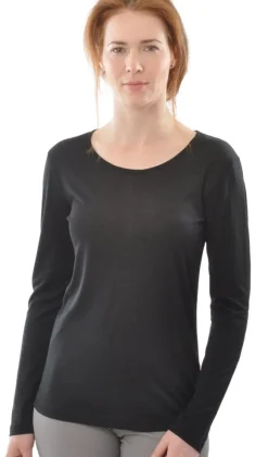 55% Seide 45% Wolle LANGARM-SHIRT uni von Alkena