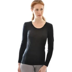 55% Seide 45% Wolle LANGARM-SHIRT uni von Alkena