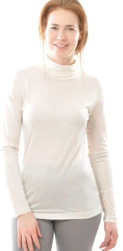 55% Seide 45% Wolle ROLLKRAGEN-SHIRT uni von Alkena