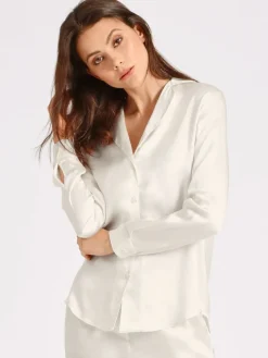 100% Seide Bluse TOI MON AMOUR Uni Farben von Aubade