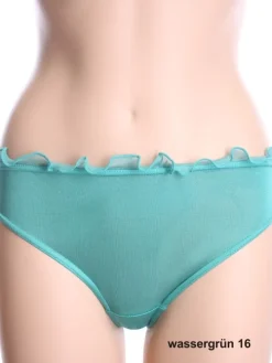 100% Seide Damen SLIP transparent mit Rüsche von Kokon Zwo