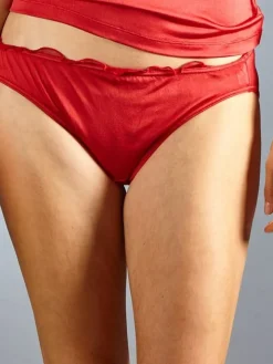 100% Seide Damen SLIP transparent mit Rüsche von Kokon Zwo