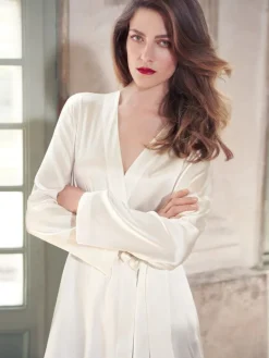 100% Seide Morgenmantel CLASSICO von Luna di Seta