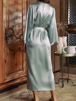 100% Seide Morgenmantel lang LAURIAN von Marjolaine