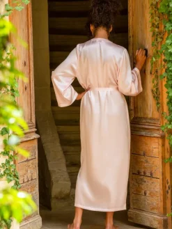 100% Seide Morgenmantel lang LAURIAN Marjolaine