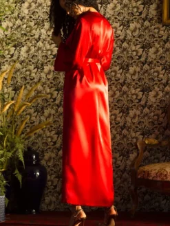 100% Seide Morgenmantel lang LAURIAN Marjolaine