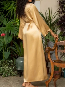 100% Seide Morgenmantel lang LAURIAN Marjolaine