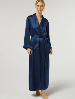 100% Seide Morgenmantel lang GIGLIOLA von Vivis