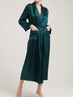 100% Seide Morgenmantel lang GIGLIOLA von Vivis