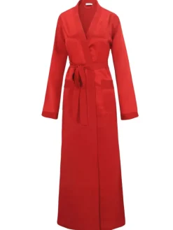 100% Seide Morgenmantel lang KLASSIK SATIN von Eva B. Bitzer