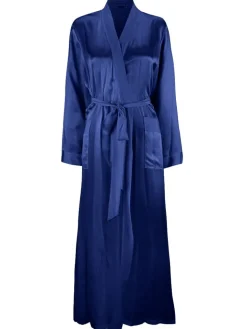 100% Seide Morgenmantel lang KLASSIK SATIN von Eva B. Bitzer