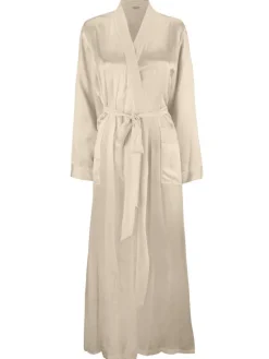 100% Seide Morgenmantel lang KLASSIK SATIN von Eva B. Bitzer