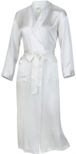 100% Seide Morgenmantel MASPALOMAS uni von Gattina