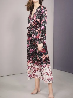 100% Seide Morgenmantel ROSES von Eva B. Bitzer