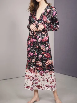 100% Seide Morgenmantel ROSES von Eva B. Bitzer