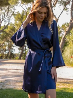 100% Seide Morgenmantel SOIE LASER kurz von Marjolaine
