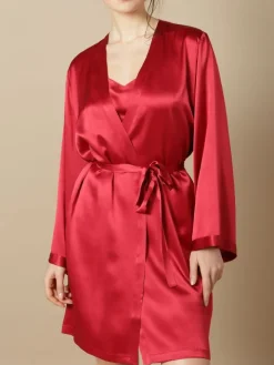100% Seide Morgenmantel SOIE LASER elegant von Marjolaine
