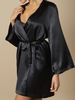 100% Seide Morgenmantel SOIE LASER elegant von Marjolaine