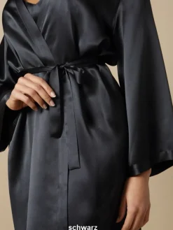 100% Seide Morgenmantel SOIE LASER uni von Marjolaine