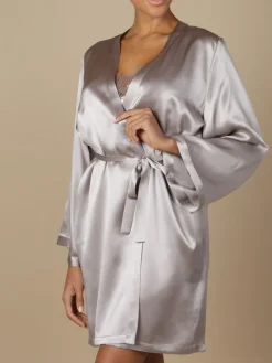 100% Seide Morgenmantel SOIE LASER Satin von Marjolaine