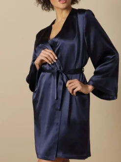 100% Seide Morgenmantel SOIE LASER Satin von Marjolaine