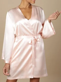 100% Seide Morgenmantel SOIE LASER Satin von Marjolaine