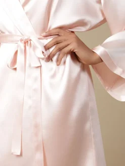 100% Seide Morgenmantel SOIE LASER Satin von Marjolaine