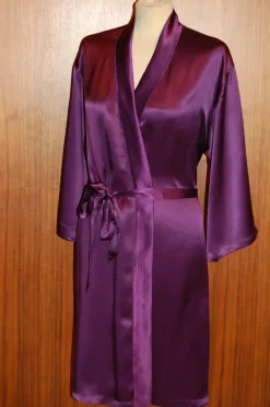 100% Seide Morgenmantel ST. ELM uni oder mit Print von Gattina