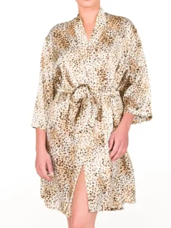 100% Seide Morgenmantel ST. ELM uni oder mit Print von Gattina