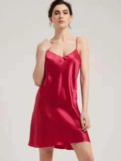 100% Seide Nachthemd CAROLINE uni von Vivis