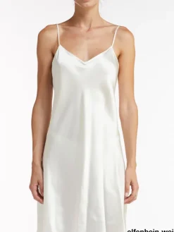 100% Seide Nachtkleid lang DORINE uni von Vivis