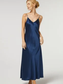 100% Seide Nachtkleid lang DORINE uni von Vivis