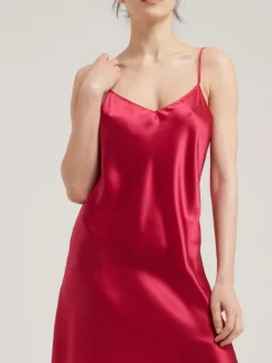 100% Seide Nachtkleid lang DORINE uni von Vivis